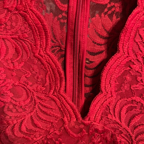 Women’s Lace and Zipper Back Dress - Picture 2 of 6